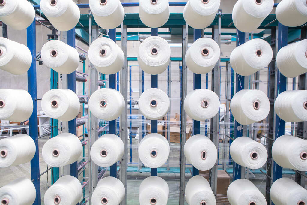 rolos em industria textil